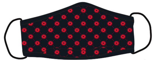face mask black / red