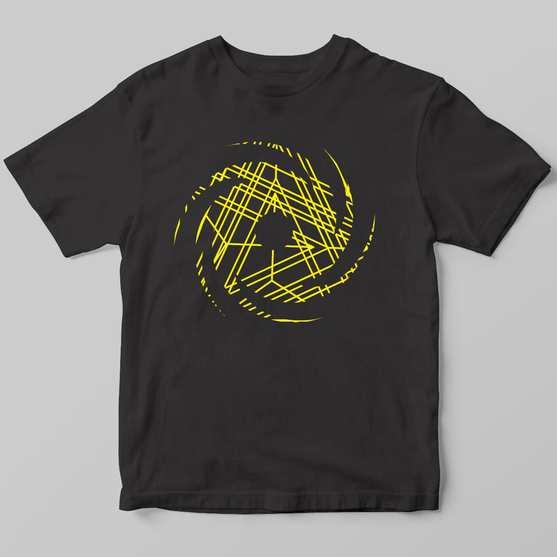 Black Hole Yellow Grid Shirt